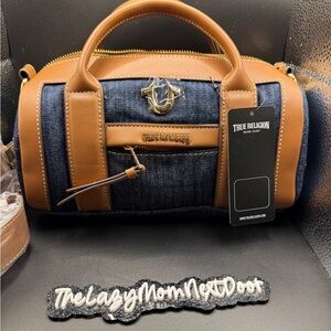 True Religion women’s  Denim and Brown Leather Bag